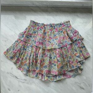 LOVESHACKFANCY ruffle mini skirt XS